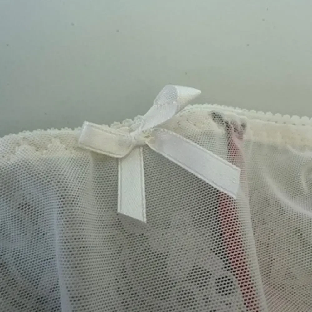 Seven 'til Midnight White Mesh & Floral Open Crotch Plus Thong Size 3X/4X NEW - Picture 4 of 9